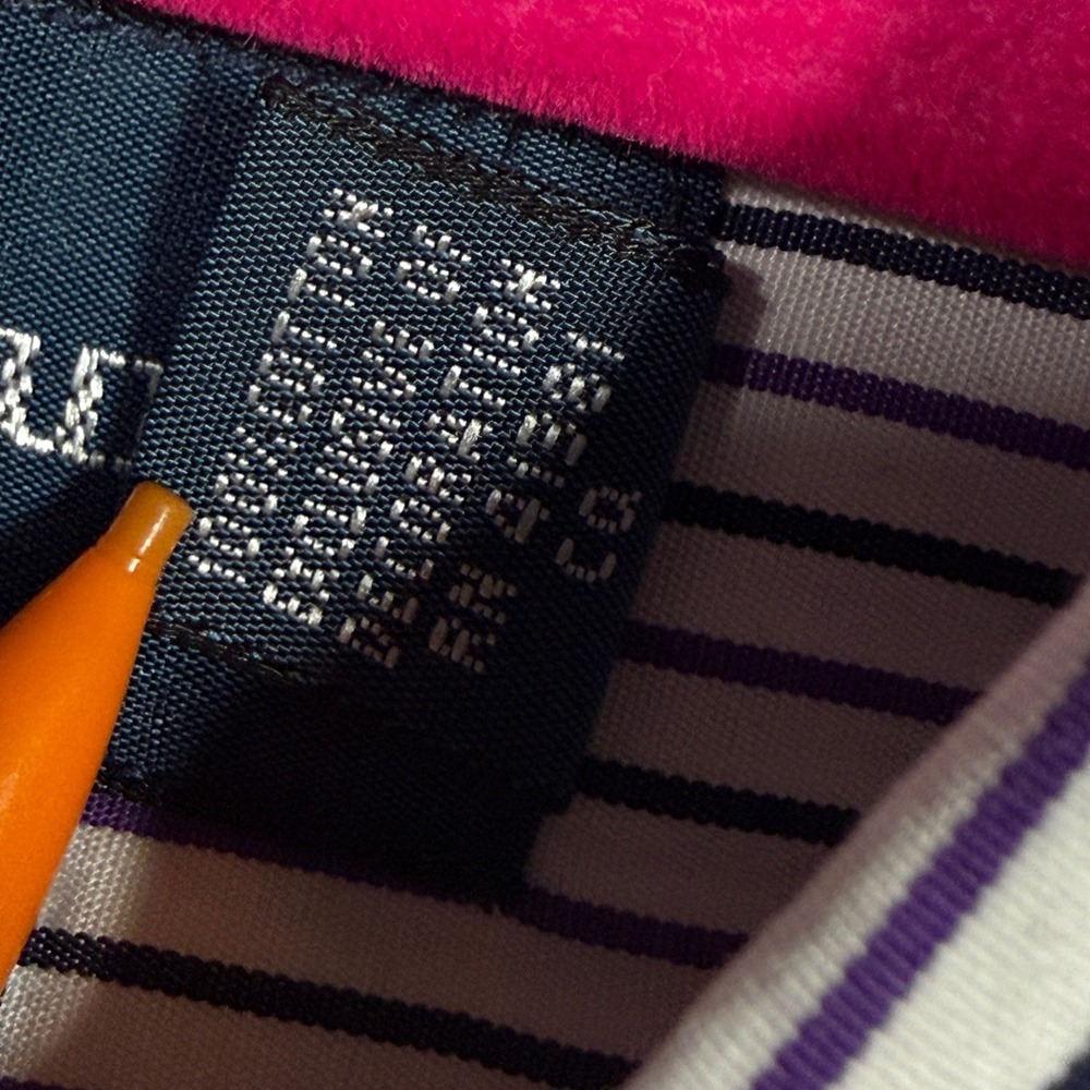 Polo Ralph Lauren Button Down 17 34/35 White Navy Purple Stripe Classic Shirt - Picture 4 of 7